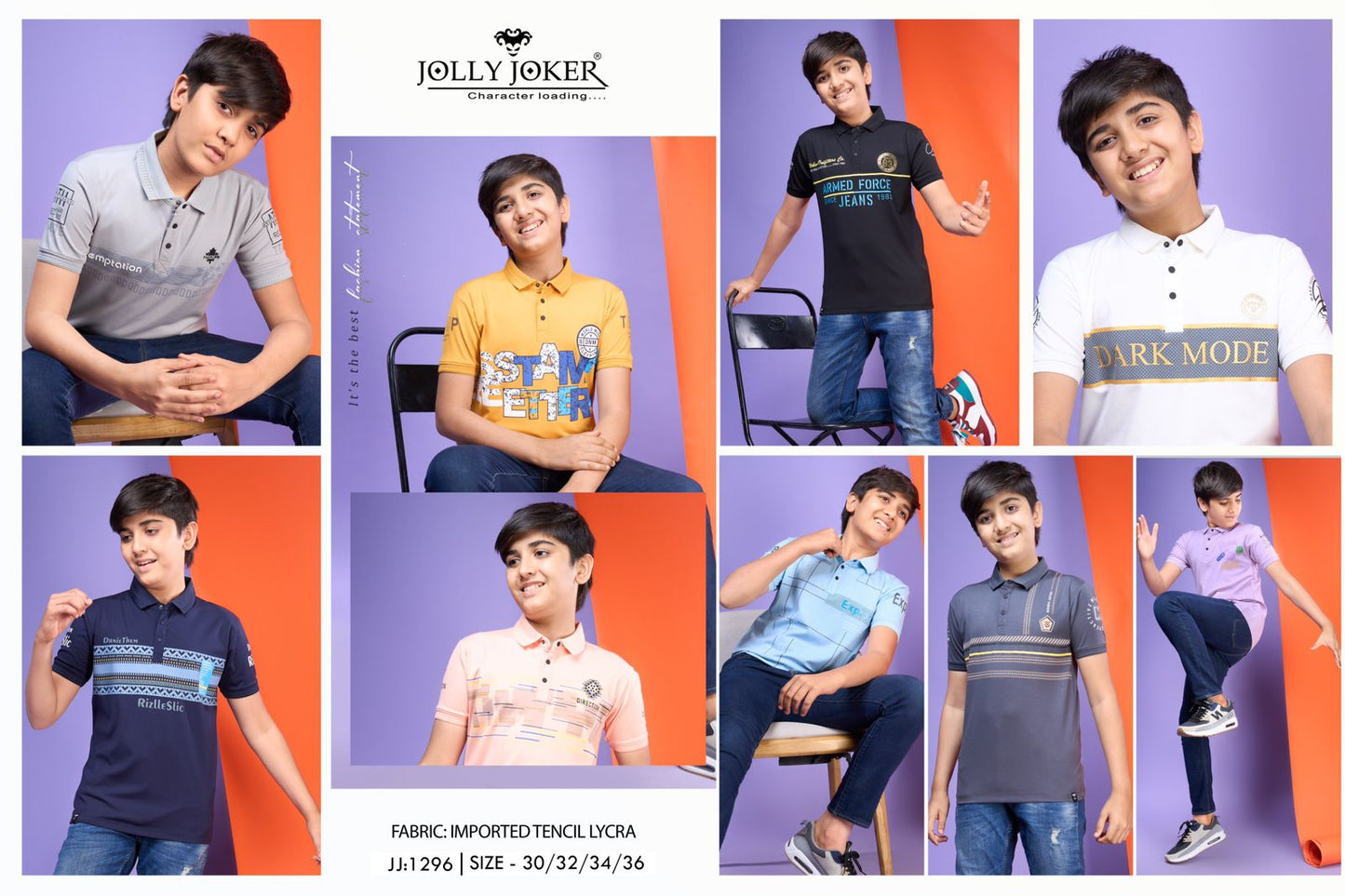 1296 Jolly Joker Tencil Lycra Boys Tshirt