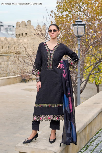 1296 To 1300 Amara Pure Cotton Readymade Pant Style Suits Manufacturer