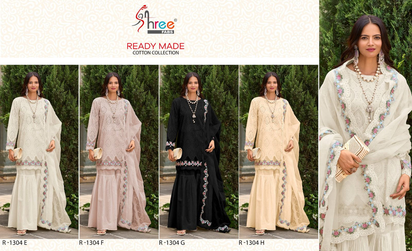 1304 Shree Fabs Cambric Cotton Pakistani Readymade Suits Manufacturer