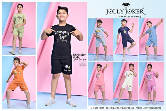1308 Jolly Joker Looper Boys Shorts Set Wholesaler India