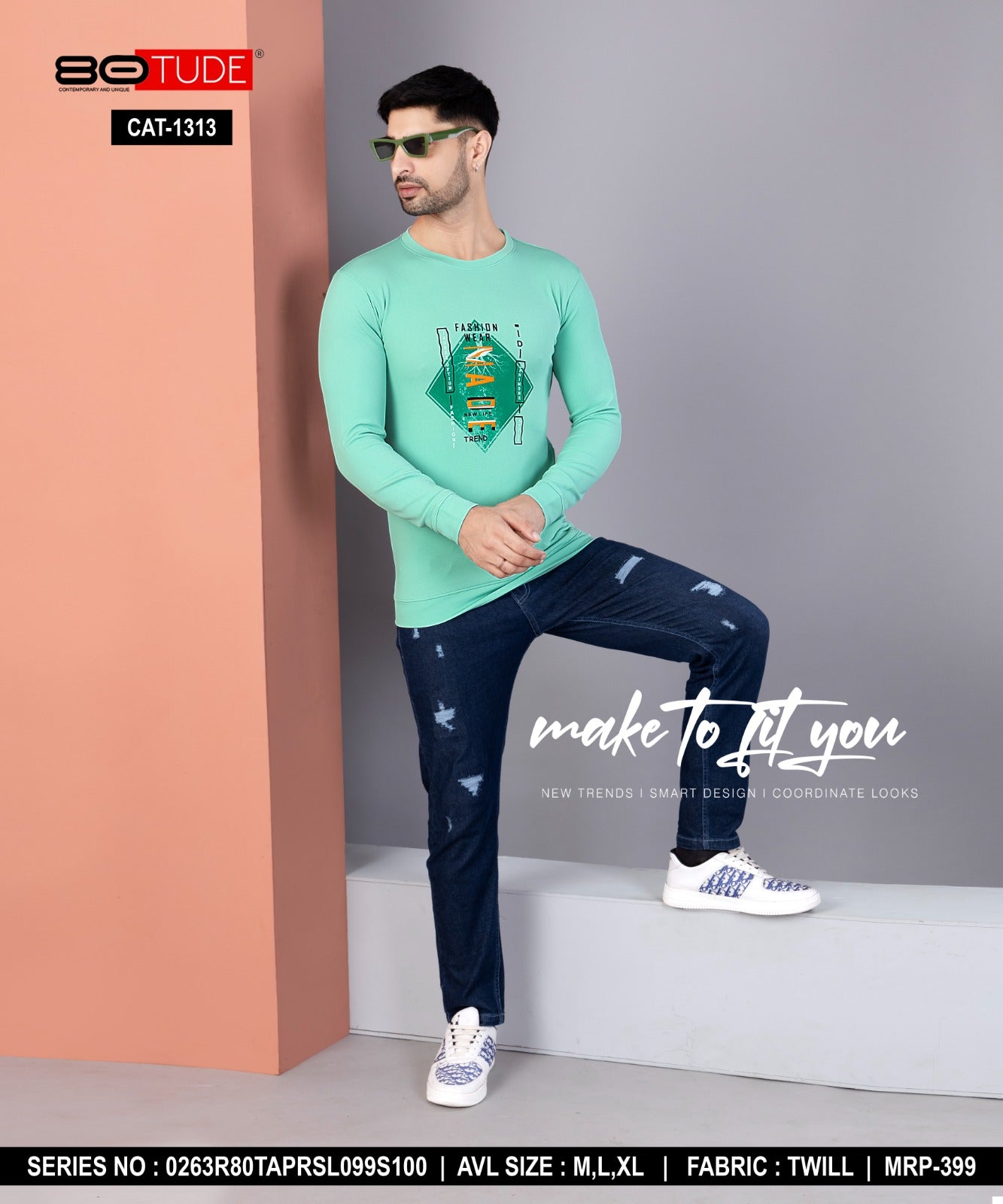 1313 80Tude Twill Mens Tshirts Supplier India