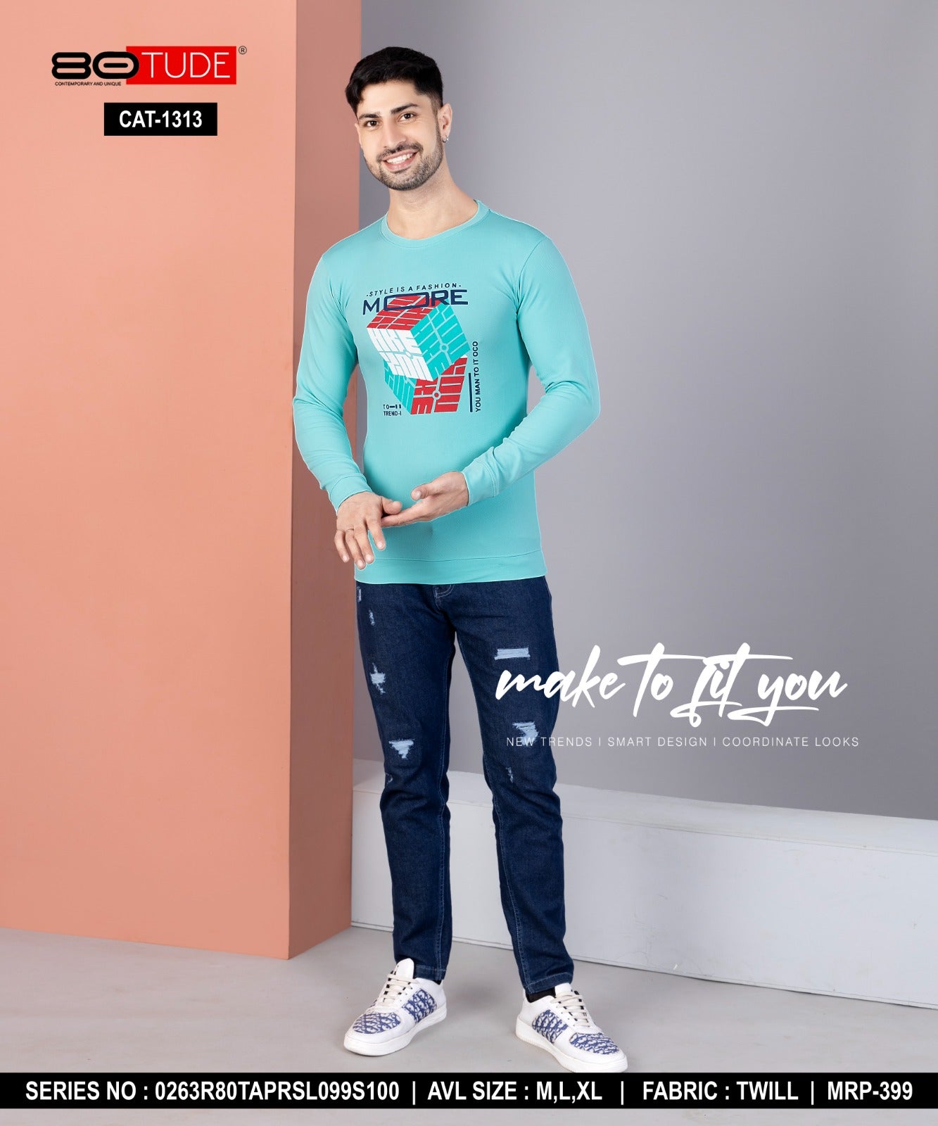 1313 80Tude Twill Mens Tshirts Supplier India