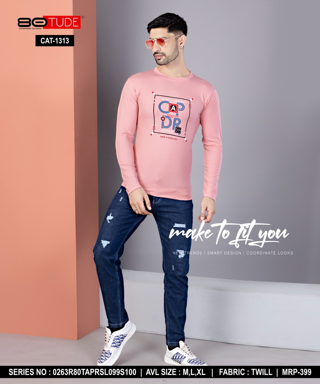 1313 80Tude Twill Mens Tshirts Supplier India