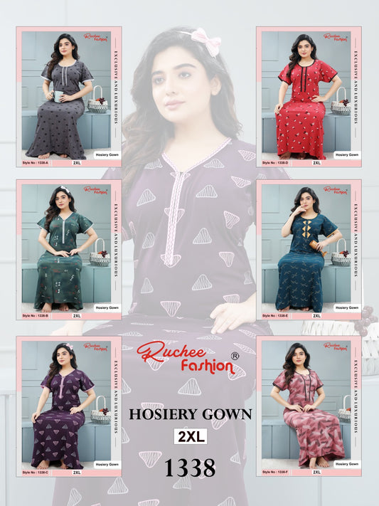 1338 Ruchee Fashion Hosiery Sinker Night Gowns Exporter Ahmedabad