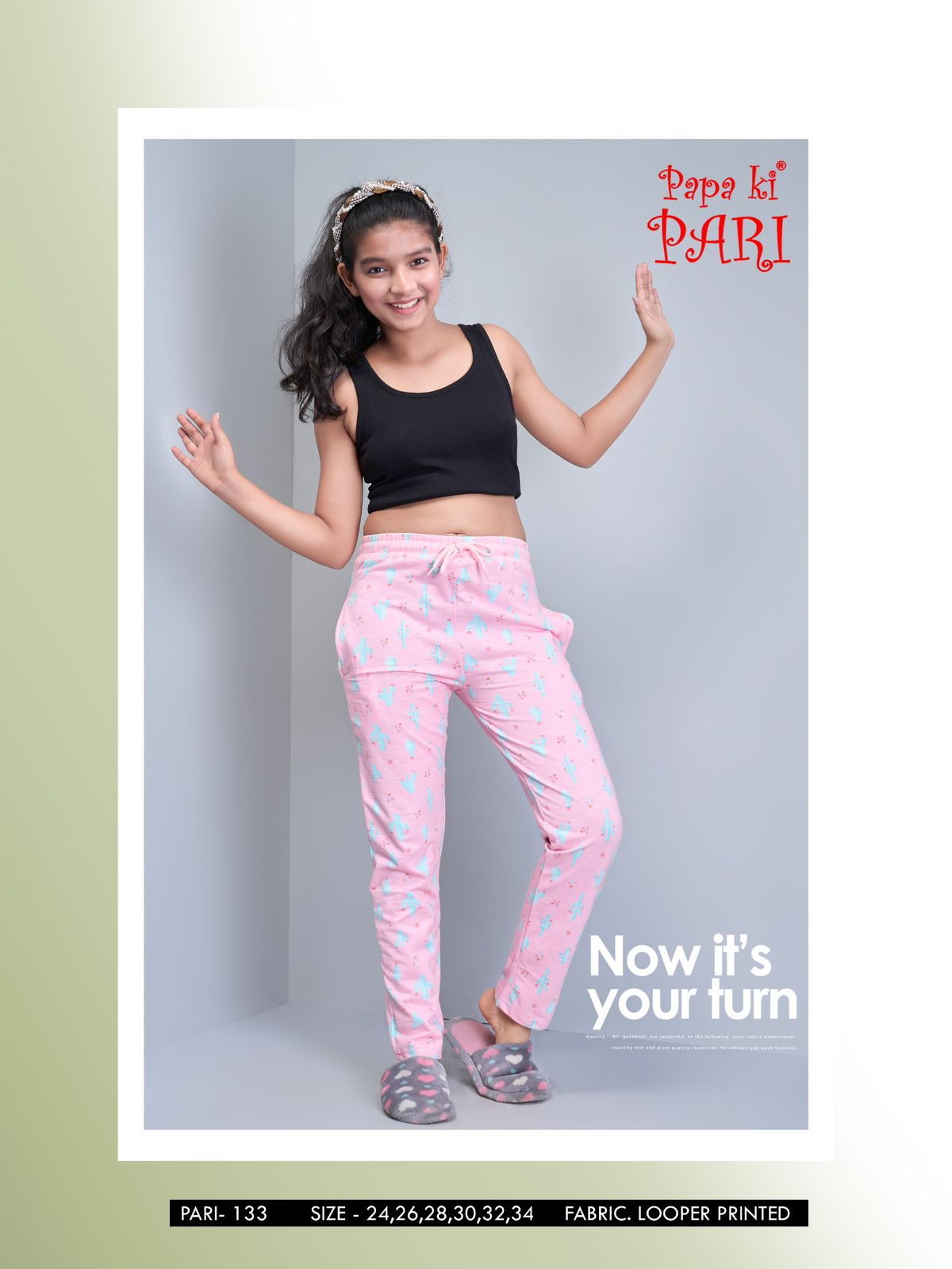 133 Printed Looper Papa Ki Pari Lycra Girls Lower Supplier Ahmedabad