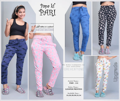 133 Printed Looper Papa Ki Pari Lycra Girls Lower Supplier Ahmedabad