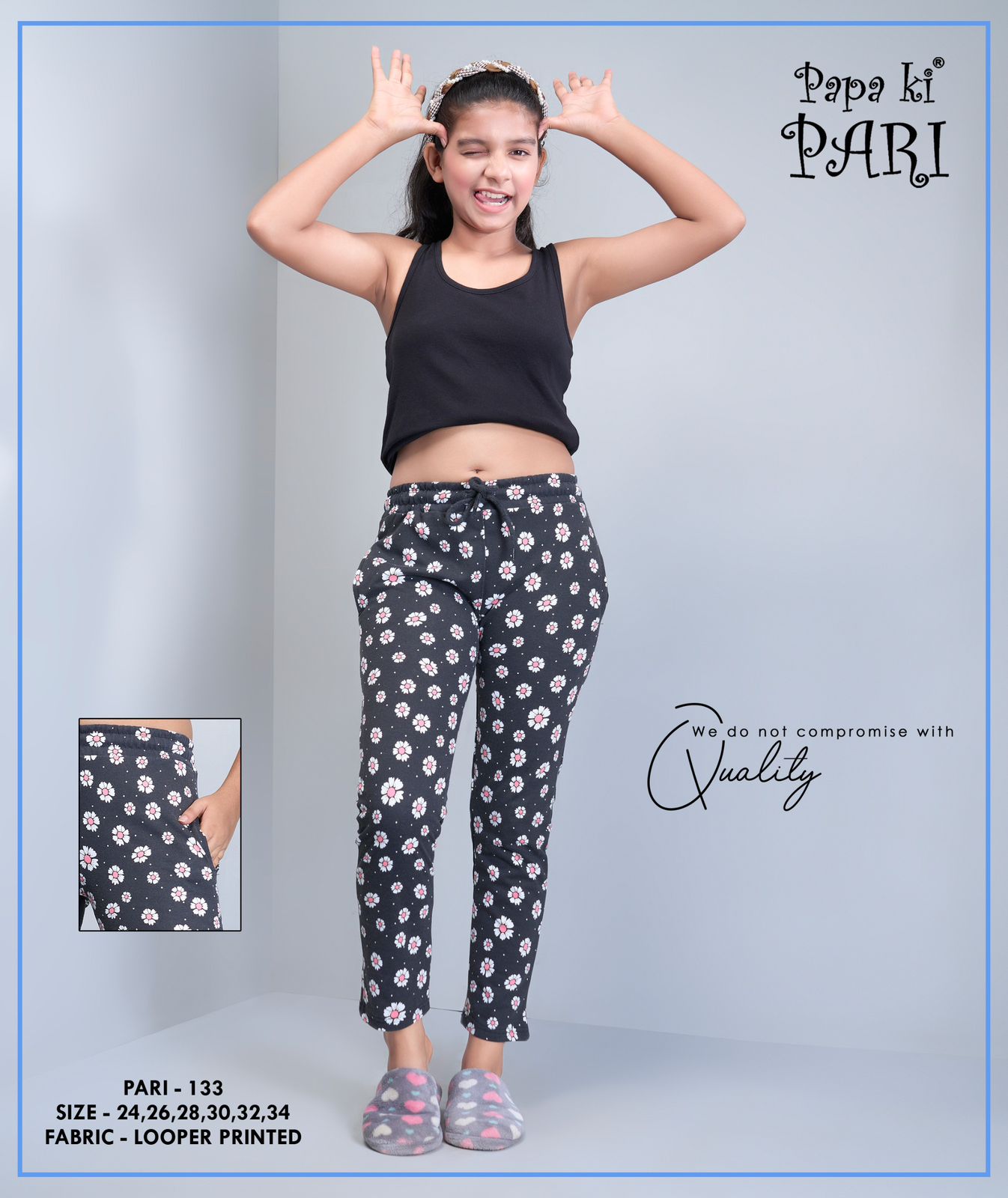 133 Printed Looper Papa Ki Pari Lycra Girls Lower Supplier Ahmedabad