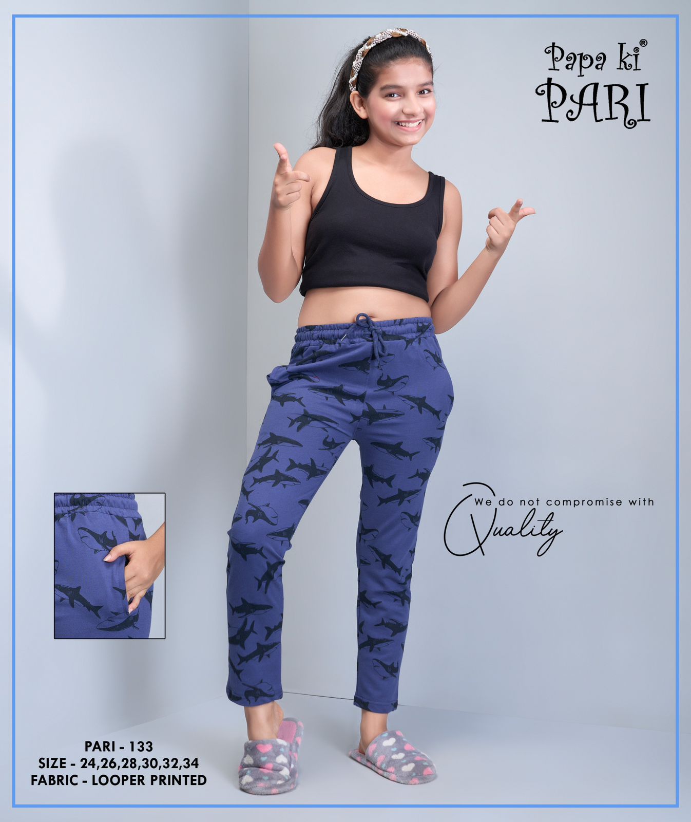 133 Printed Looper Papa Ki Pari Lycra Girls Lower Supplier Ahmedabad