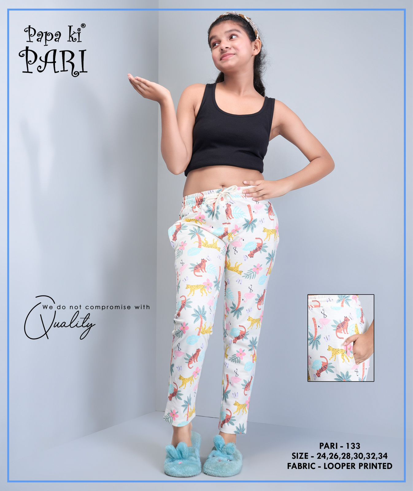 133 Printed Looper Papa Ki Pari Lycra Girls Lower Supplier Ahmedabad
