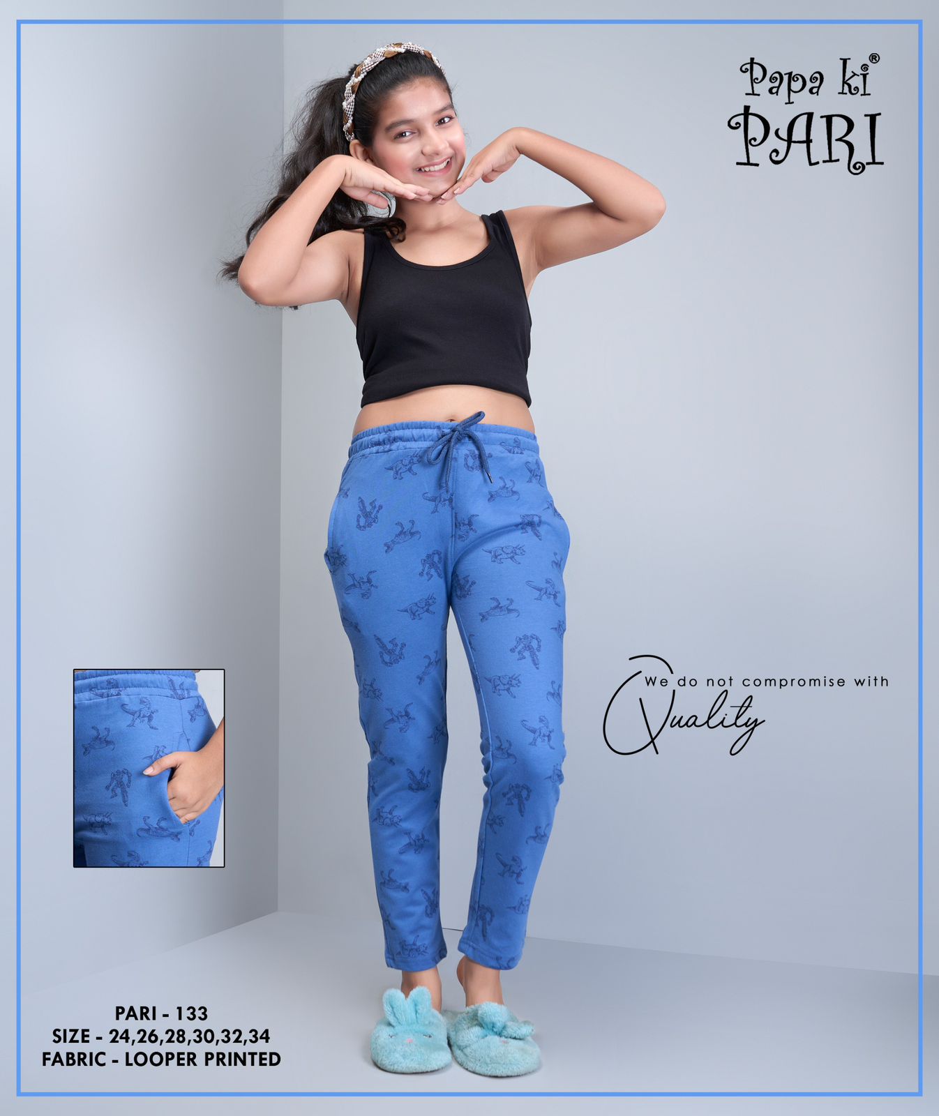 133 Printed Looper Papa Ki Pari Lycra Girls Lower Supplier Ahmedabad