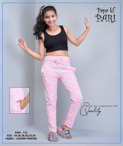133 Printed Looper Papa Ki Pari Lycra Girls Lower Supplier Ahmedabad
