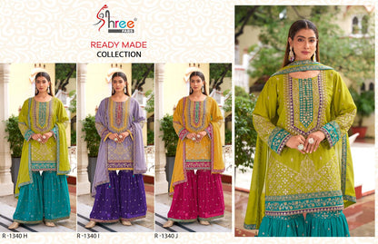 R 1340 Hij Shree Fabs Chinon Pakistani Readymade Suits Supplier India