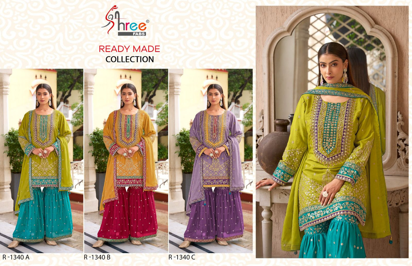 1340 Shree Fabs Chinon Pakistani Readymade Suits Exporter Ahmedabad