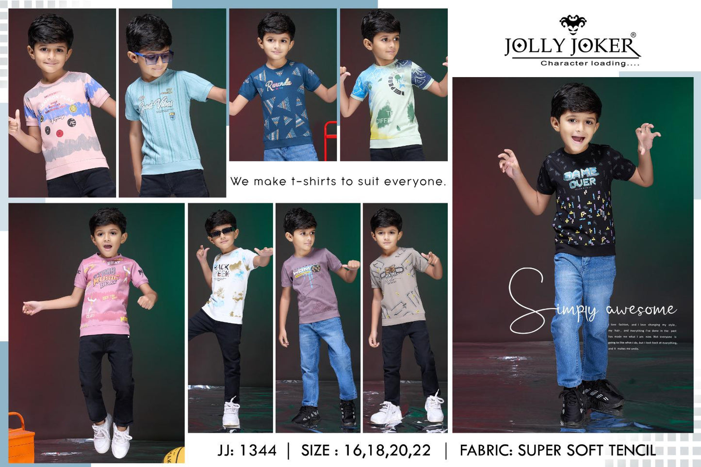 1344 Jolly Joker Tencil Boys Tshirt Wholesaler India