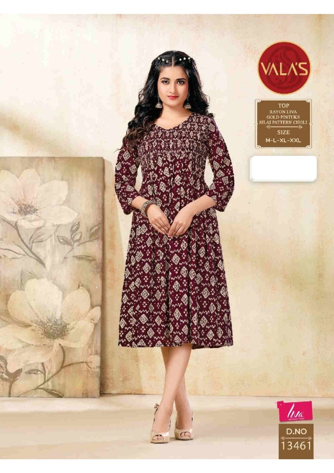 13461-13462 Valas Rayon Anarkali Kurtis Manufacturer Ahmedabad