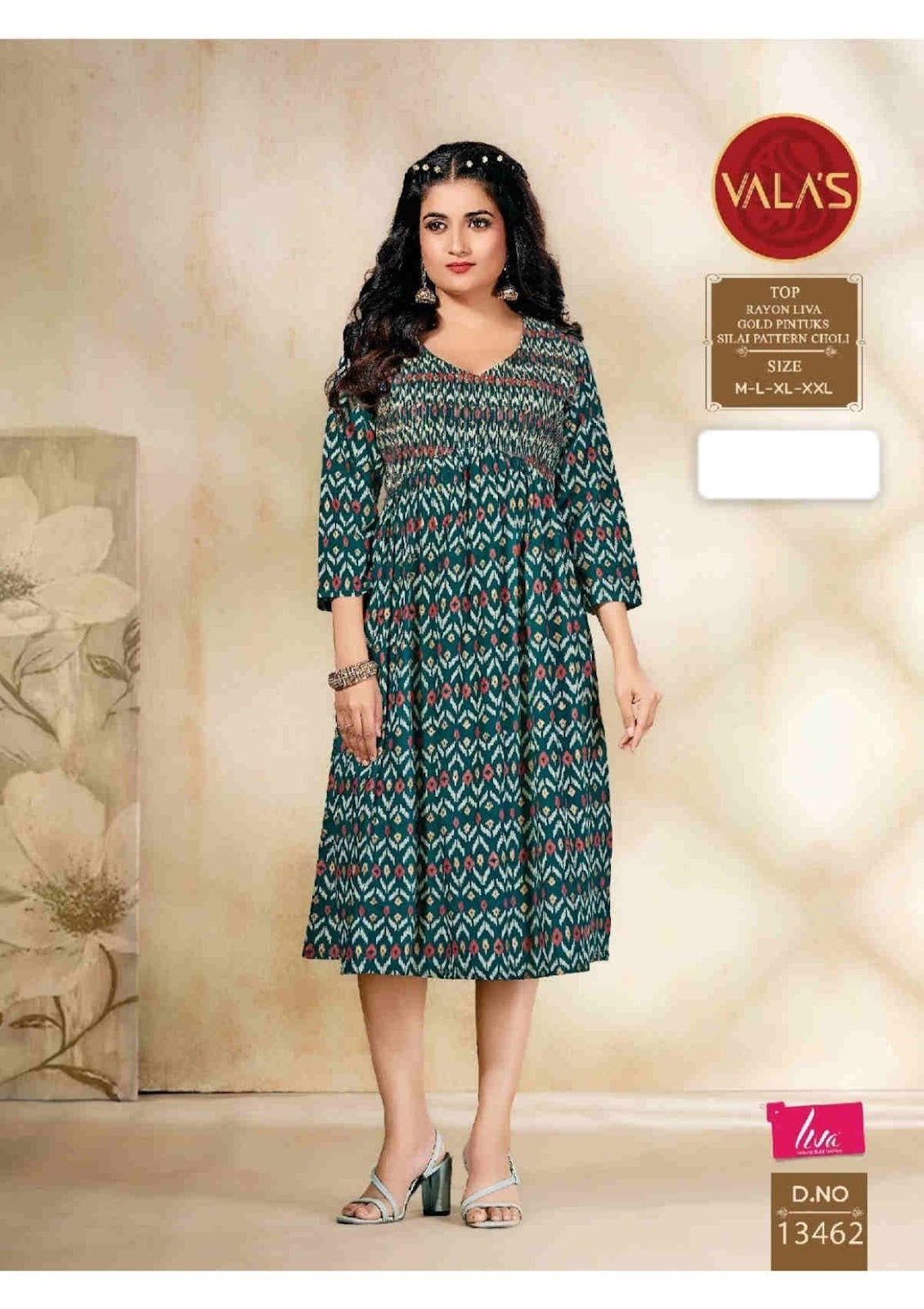 13461-13462 Valas Rayon Anarkali Kurtis Manufacturer Ahmedabad