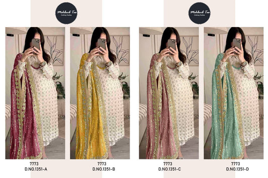 1351 Mehboob Tex Fox Georgette Pakistani Salwar Suits