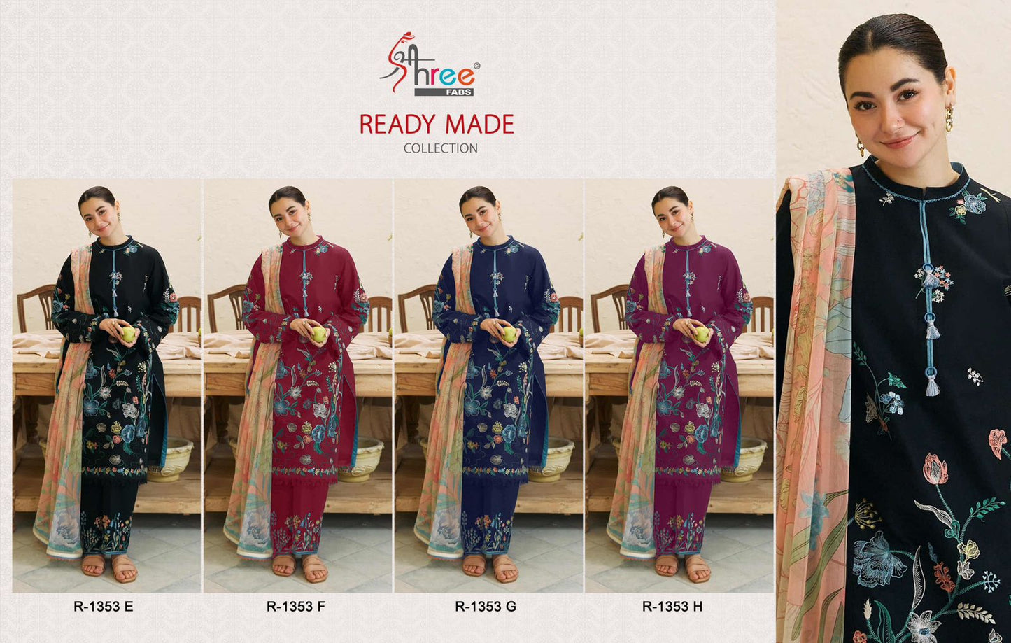 1353 Efgh Shree Fabs Cambric Cotton Pakistani Readymade Suits Exporter Ahmedabad