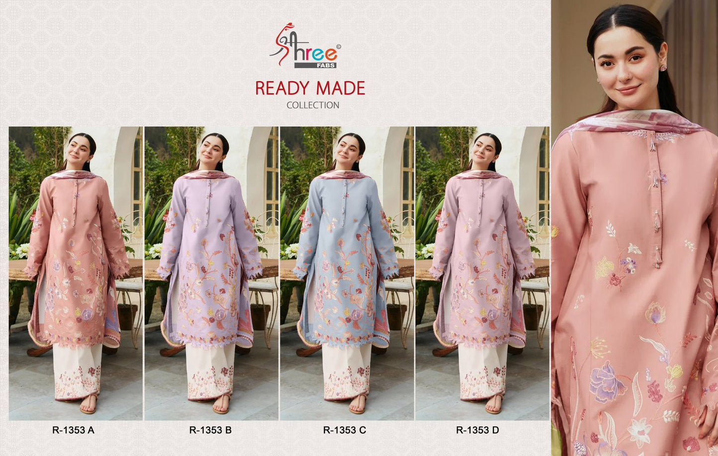 1353 Shree Fabs Cambric Cotton Pakistani Readymade Suits Wholesale Price