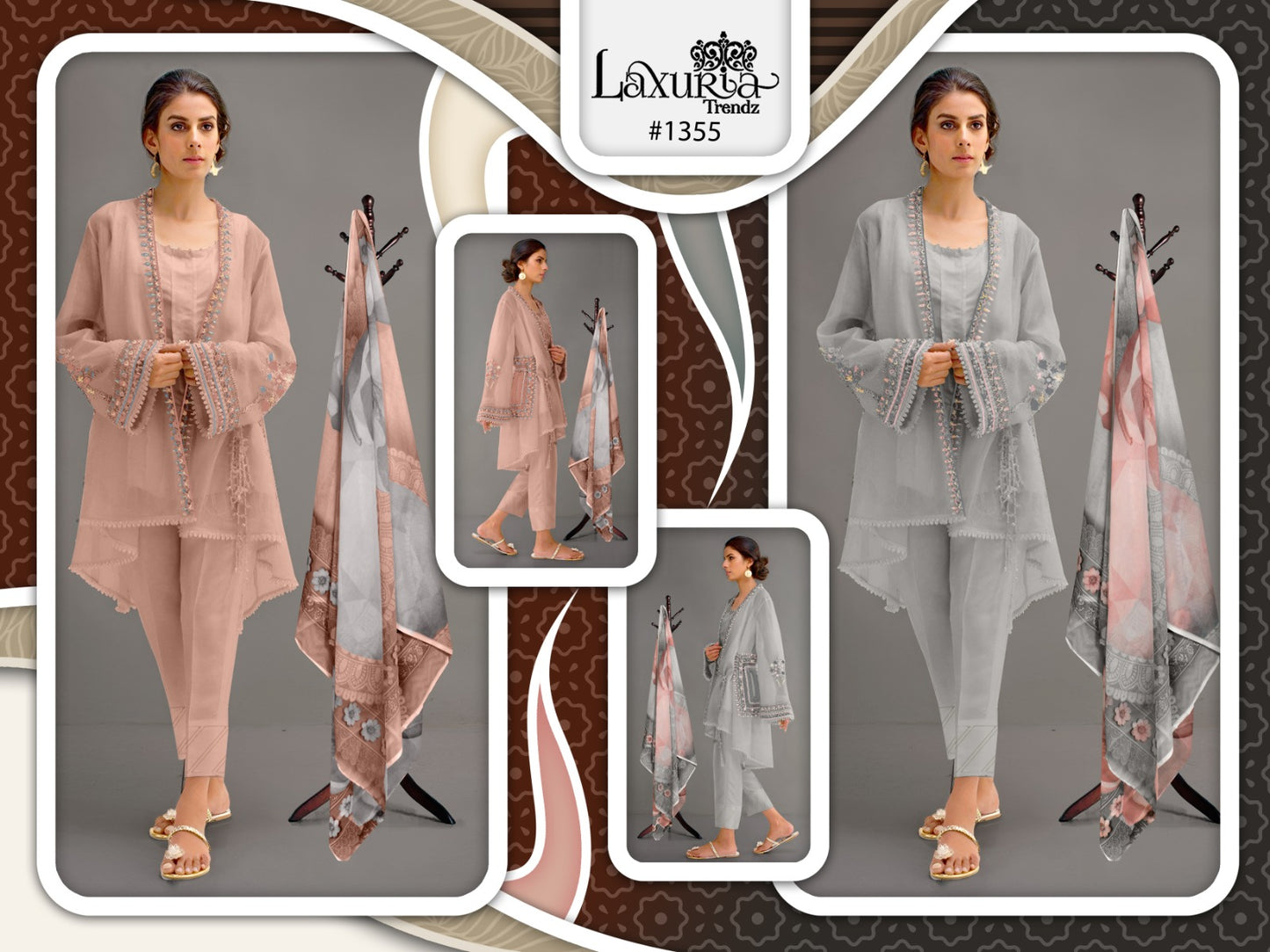 1355 Laxuria Trendz Fox Georgette Pakistani Readymade Suits