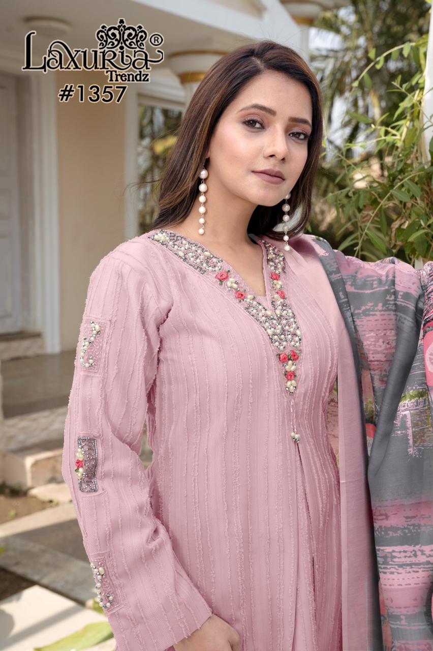 1357 Laxuria Trendz Feather Pakistani Readymade Suits Supplier India