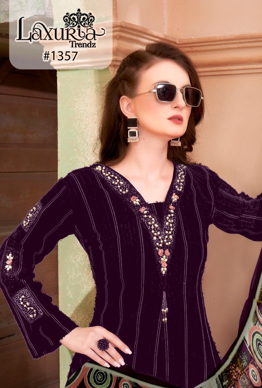 1357 Laxuria Trendz Feather Pakistani Readymade Suits Supplier India