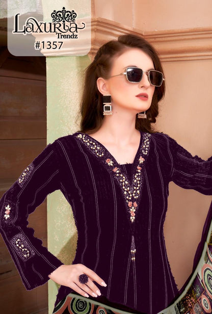 1357 Laxuria Trendz Feather Pakistani Readymade Suits Supplier India