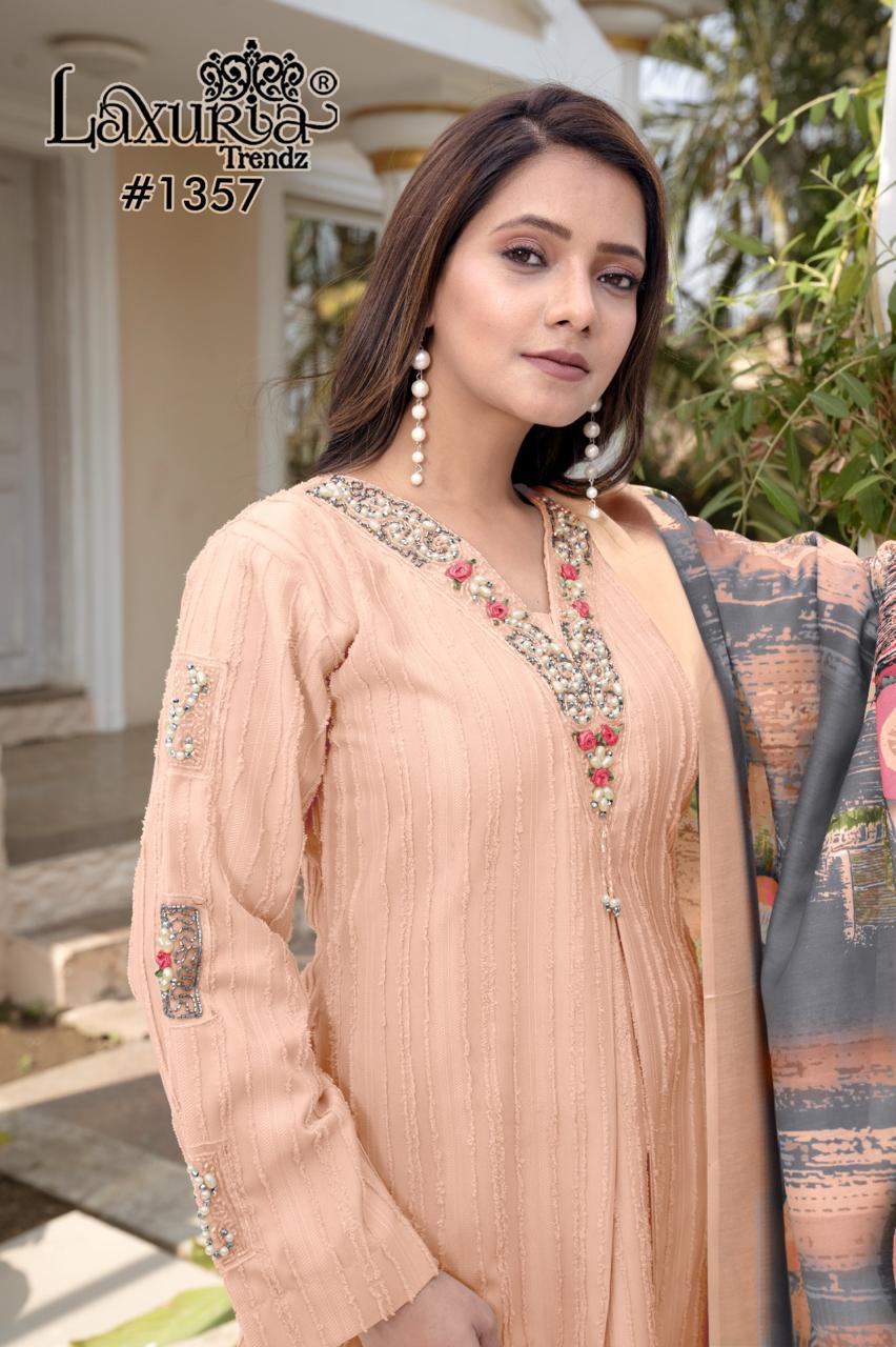 1357 Laxuria Trendz Feather Pakistani Readymade Suits Supplier India