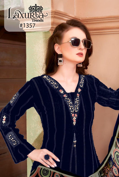 1357 Laxuria Trendz Feather Pakistani Readymade Suits Supplier India