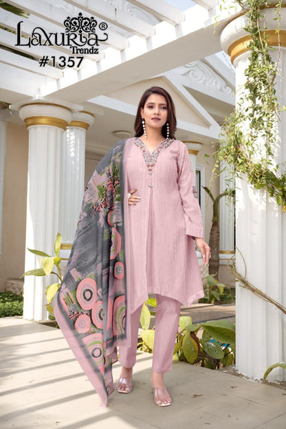 1357 Laxuria Trendz Feather Pakistani Readymade Suits Supplier India