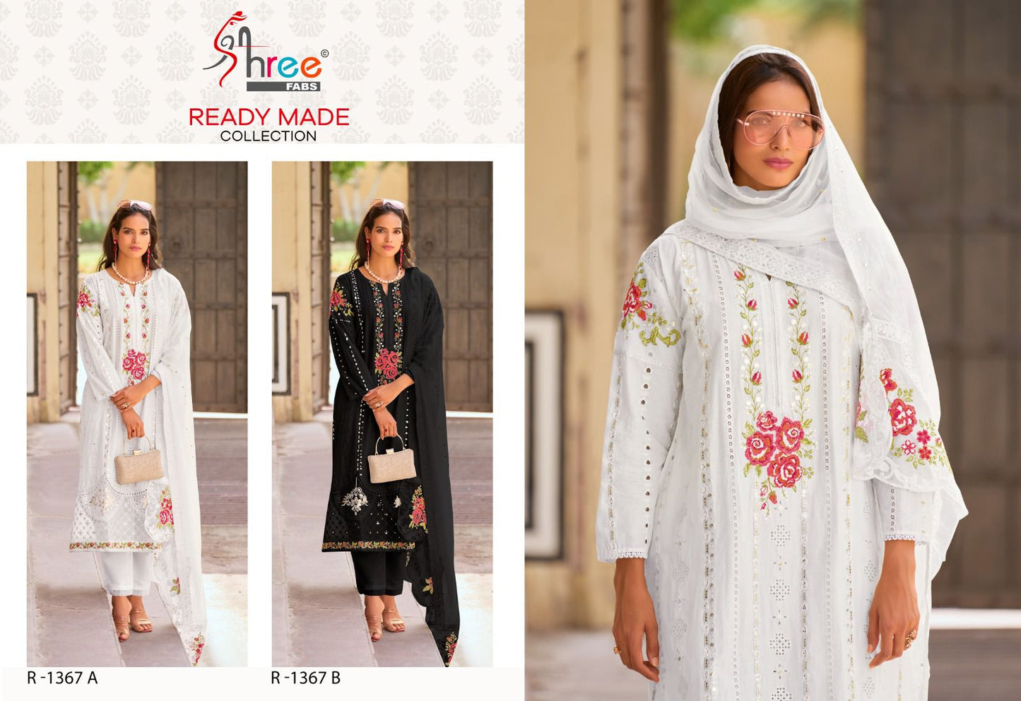 1367 Shree Fabs Cotton Lawn Pakistani Readymade Suits Supplier Ahmedabad