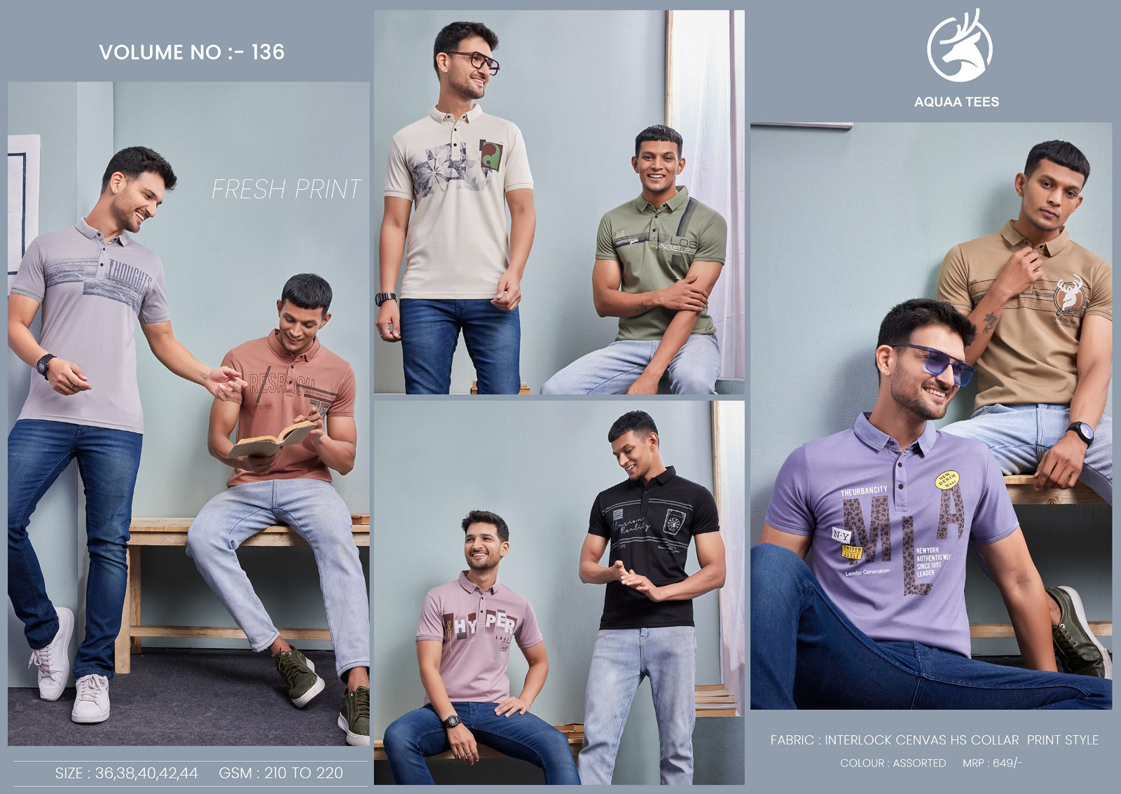 136 Aquaa Tees Canvas Mens Tshirts Exporter Gujarat