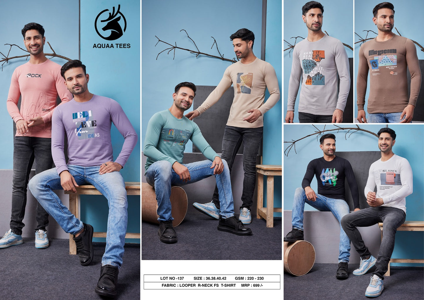 137 Aquaa Tees Looper Mens Tshirts Supplier India
