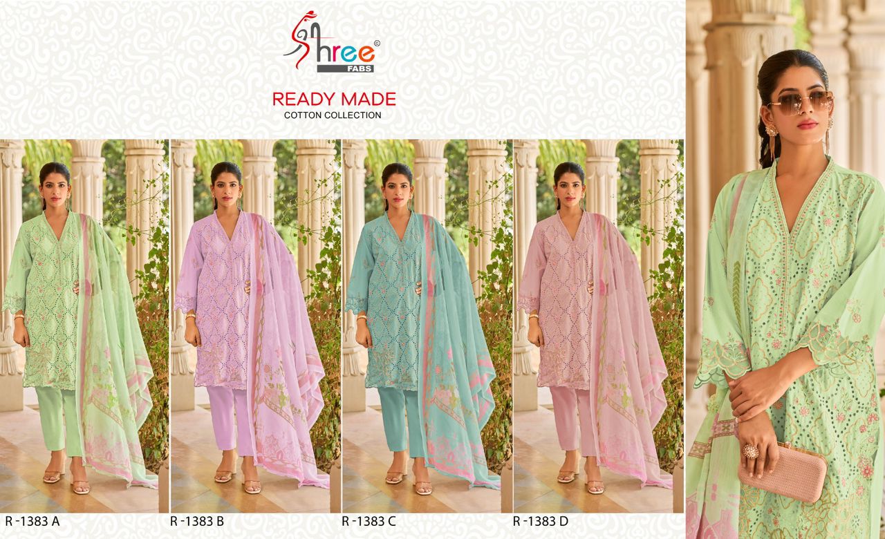 1383 Shree Fabs Cambric Cotton Pakistani Readymade Suits Wholesaler Ahmedabad