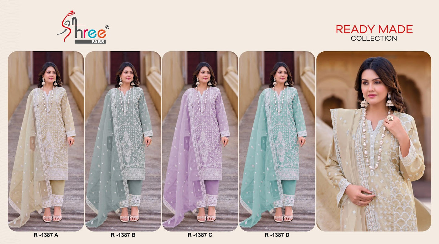 1387 Shree Fabs Cambric Cotton Pakistani Readymade Suits Exporter India