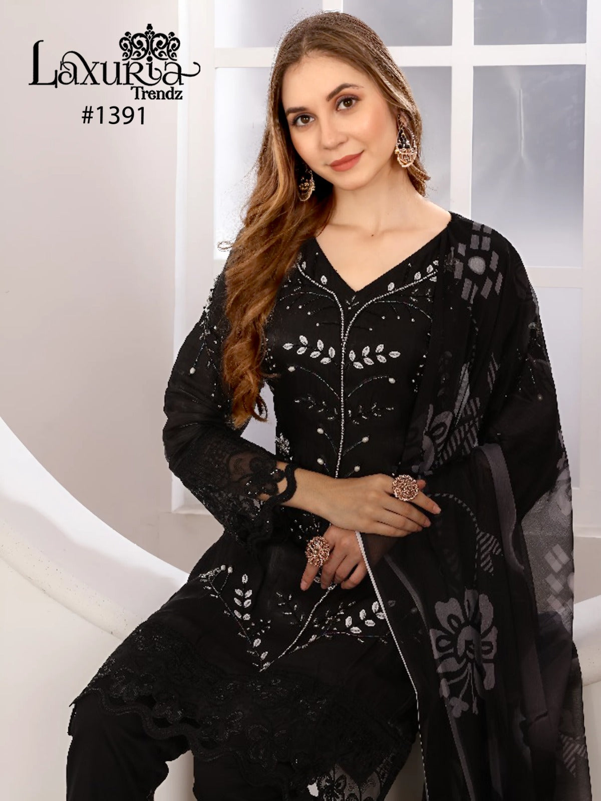 1391 Laxuria Trendz Satin Pakistani Readymade Suits