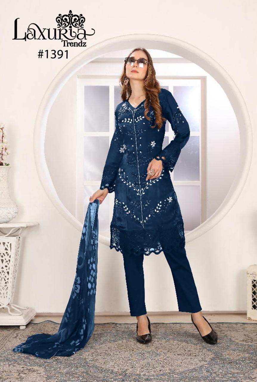 1391 Laxuria Trendz Satin Pakistani Readymade Suits