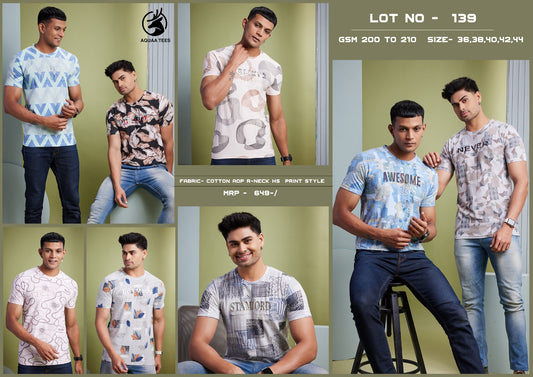 139 Aquaa Tees Cotton Mens Tshirts Exporter India