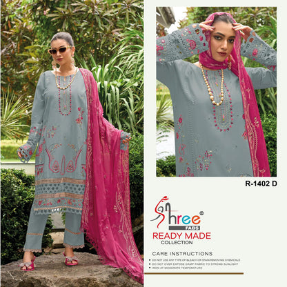 1402 Shree Fabs Cambric Cotton Pakistani Readymade Suits Wholesale Rate