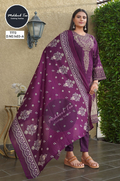 1403Ab Mehboob Tex Cotton Karachi Salwar Suits Wholesaler