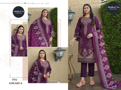 1403Ab Mehboob Tex Cotton Karachi Salwar Suits Wholesaler