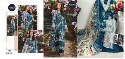 1406-1407 Mehboob Tex Cambric Cotton Pakistani Patch Work Suits Wholesale Rate