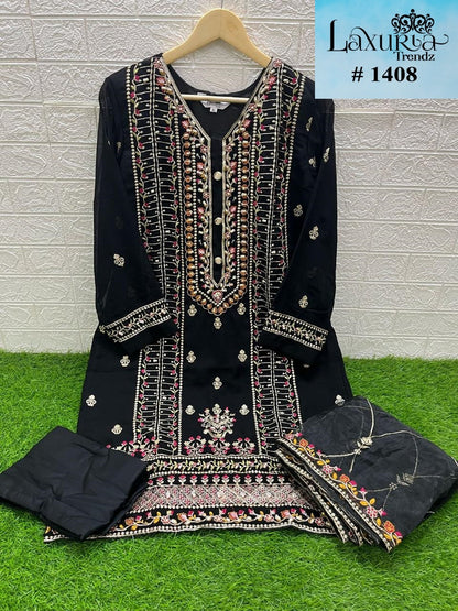 1408 Colours Laxuria Trendz Fox Georgette Pakistani Readymade Suits Exporter Ahmedabad