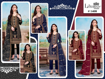 1408 Colours Laxuria Trendz Fox Georgette Pakistani Readymade Suits Exporter Ahmedabad