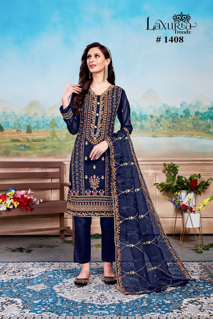 1408 Colours Laxuria Trendz Fox Georgette Pakistani Readymade Suits Exporter Ahmedabad