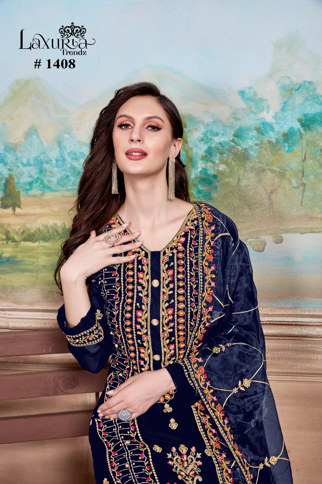 1408 Colours Laxuria Trendz Fox Georgette Pakistani Readymade Suits Exporter Ahmedabad