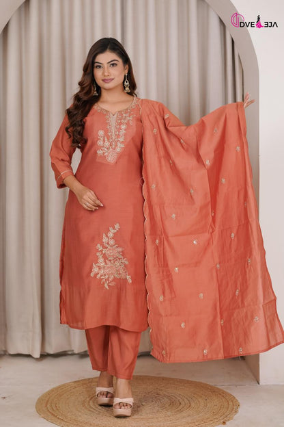 141026 Jiya Series Dveeja Fashion Chanderi Readymade Pant Style Suits Manufacturer India