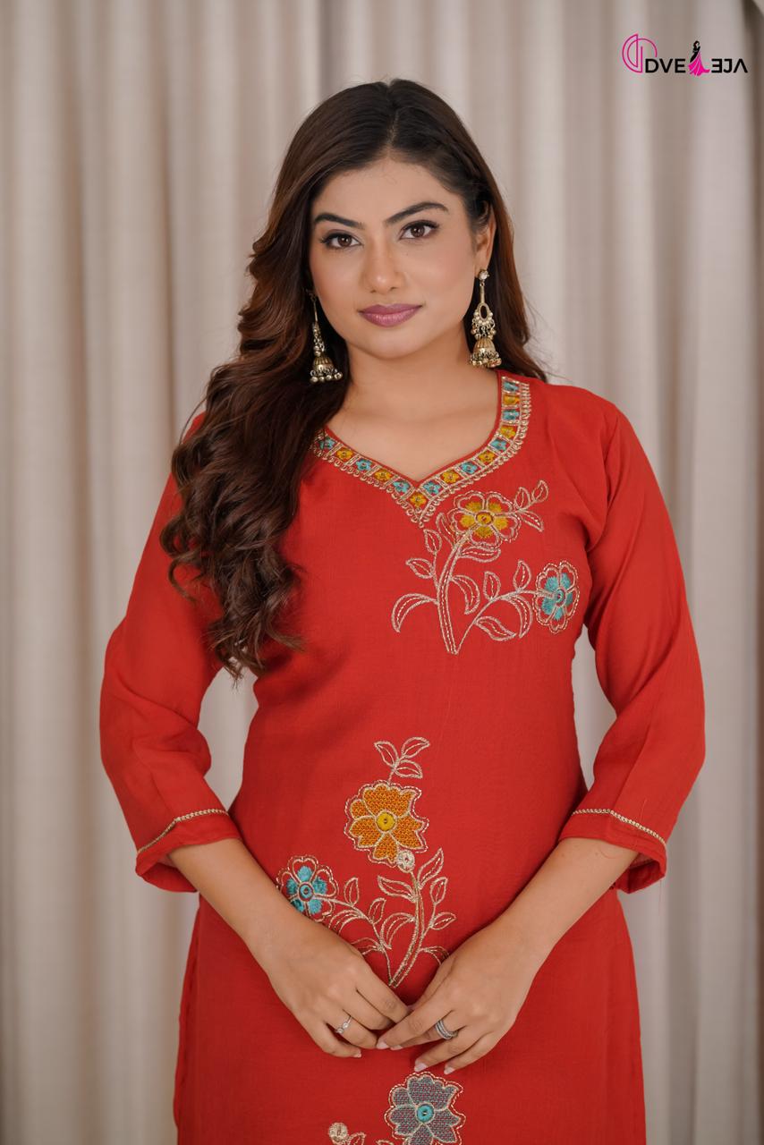 141026 Jiya Series Dveeja Fashion Chanderi Readymade Pant Style Suits Manufacturer India