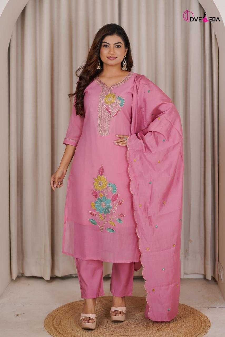 141026 Jiya Series Dveeja Fashion Chanderi Readymade Pant Style Suits Manufacturer India