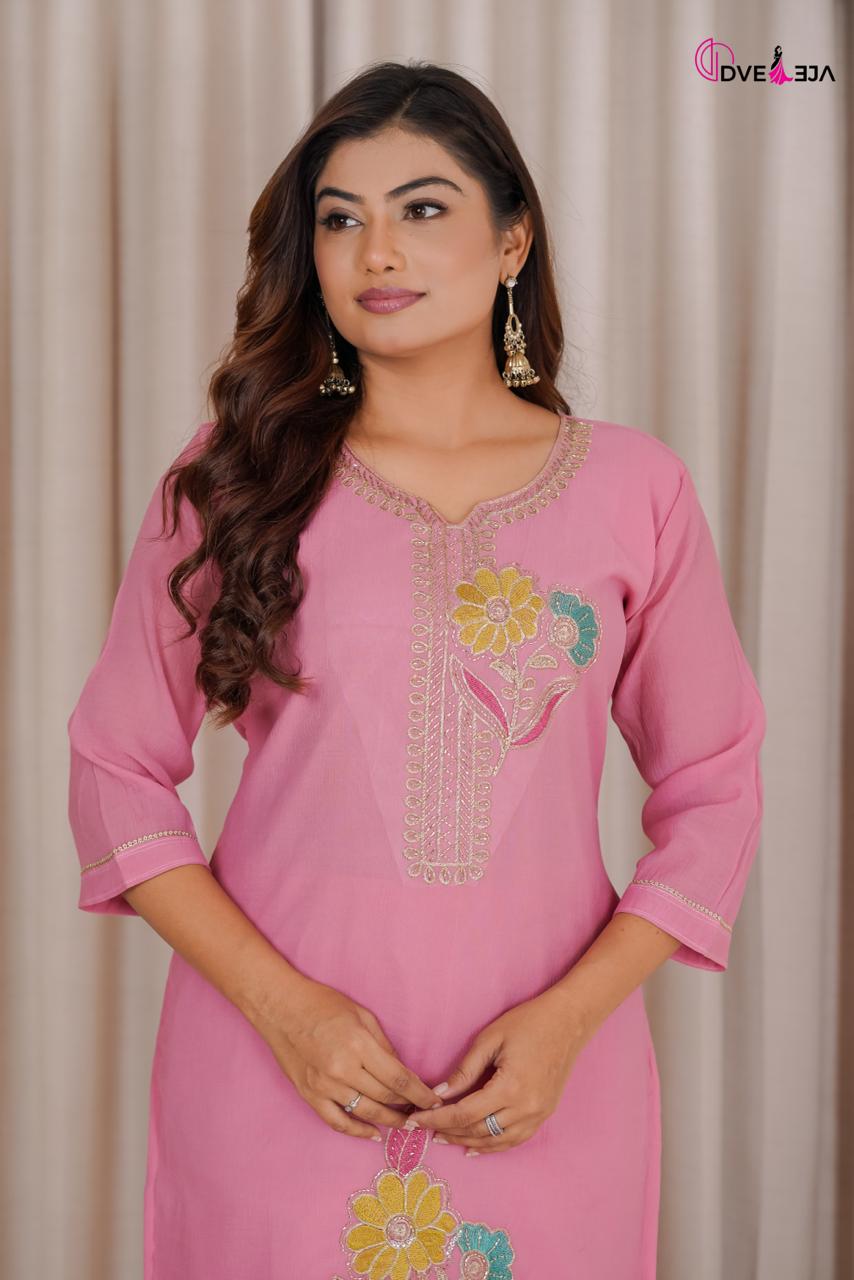 141026 Jiya Series Dveeja Fashion Chanderi Readymade Pant Style Suits Manufacturer India